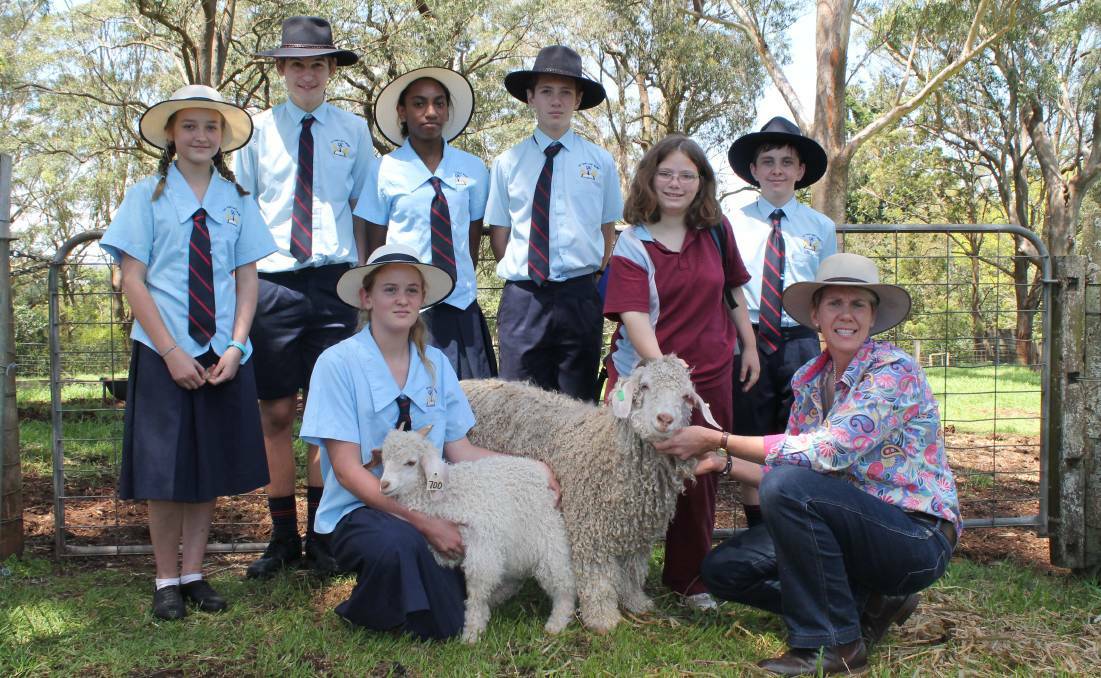 Chinchilla Christian College getting up close and personal Angora goats at last year's Moo Baa Munch event.