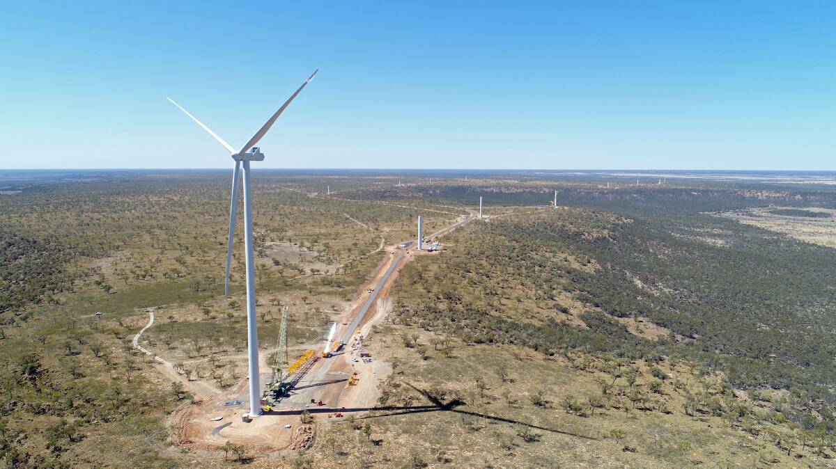 The first turbine has been erected at the Kennedy Energy Park.