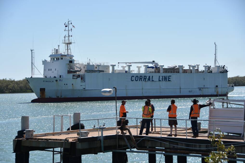 The MV Finola gets ready to dock at the Karumba Port.