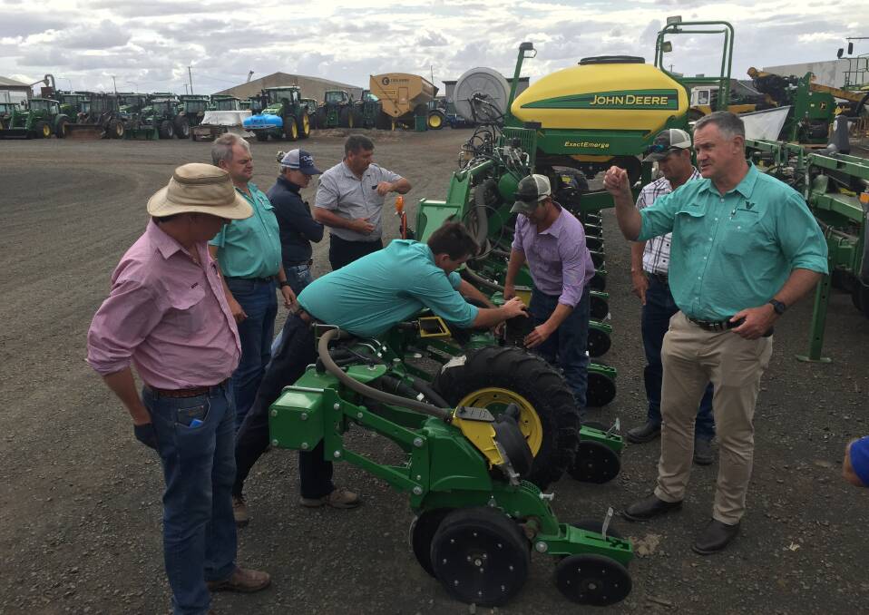 Vanderfield chief executive officer Bruce Vandersee explaining the benefits of new precision planting technology at Vanderfield Toowoomba.   