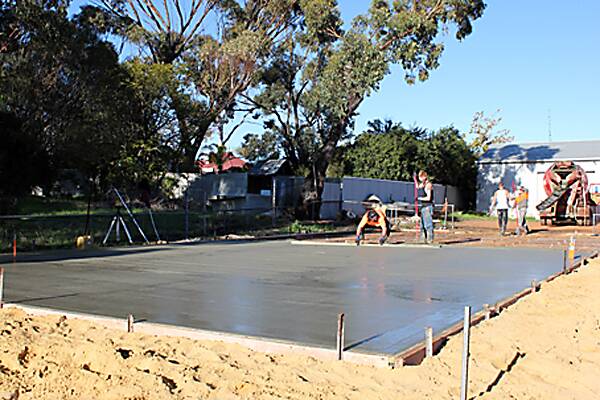 The Concrete by Rossi team laid the foundations of the shed.