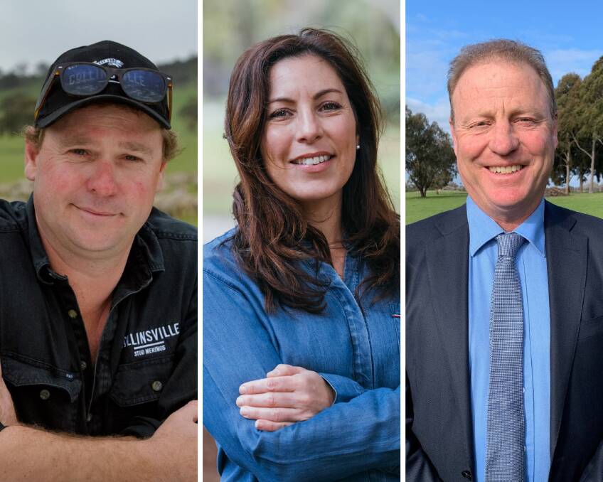 George Millington (left), Emma Weston and Neil Jackson have been appointed directors of Australian Wool Innovation.