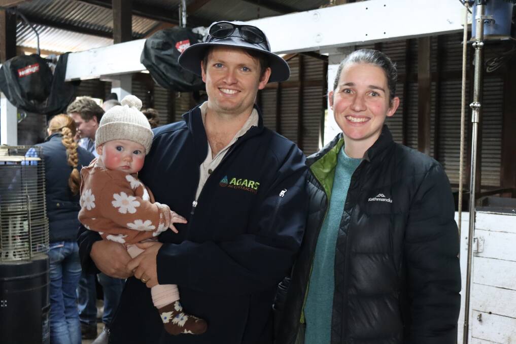 Eight-month-old Maddi with parents Alec and Naomi Rex, Arthur River.