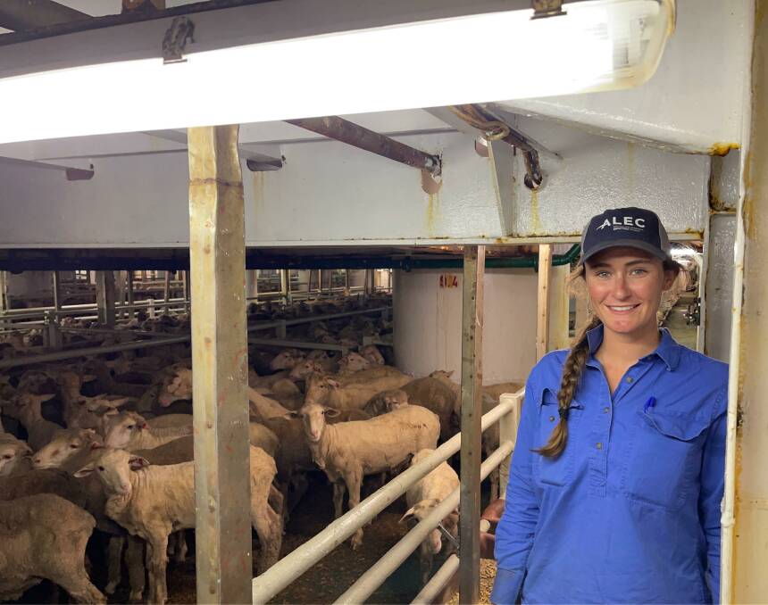 Annabelle Broun, Beverley, was appointed head stockperson on the first live sheep export boat to depart WA this season.