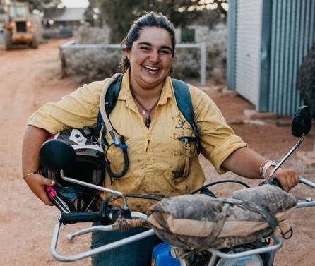 Matilda McQuie completed her fourth shearing season at Rawlinna station this year. Photo by Stephanie Coombes.
