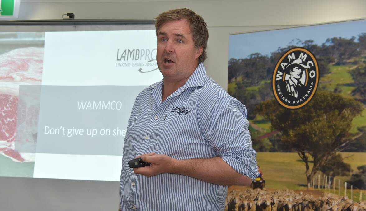 Lambpro general manager Tom Bull, Holbrook, New South Wales, at the WAMMCO annual general meeting in Katanning last week.
