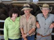 SNAPPED AT NARACOORTE: Carol, Alan and Rod Smith, Joanna, topped the Naracoorte heifer weaner sale with their 30 Glatz blood heifers making $1170. They were 355kg. Picture by Catherine Miller