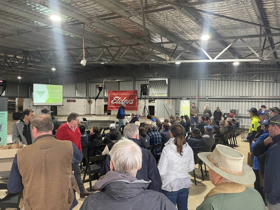 More than 90 people gathered at the Boree Park White Suffolk stud open day at Dinninup last Tuesday. The day was organised in an aim to educate growers on the importance of sheep genetics, farm biosecurity and electronic identification (eID) tags.