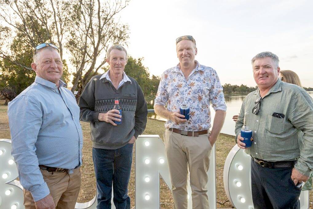 Darkan farmers Lachlan Ewen (left) and Danny Buller, chat with Arthur River farmers Ben Robinson and Jeremy Abbott.