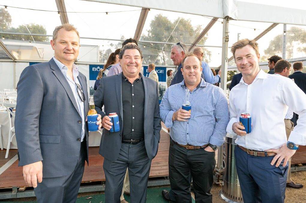 Justin Bond, (left), Bunge logistics manager, David Mulder, Bunge operations manager in Bunbury, Peter Walker, Linkris Group and Stephen Bennett, Bunge country manager (Australia).
