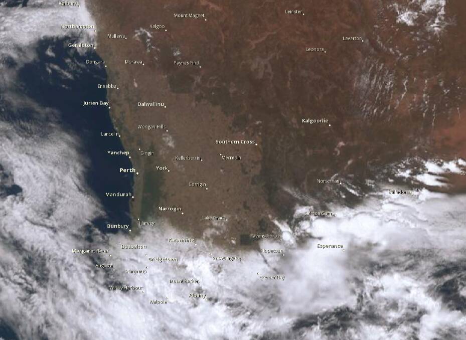 A satellite image from 10am, November 14. Picture via the Bureau of Meteorology.