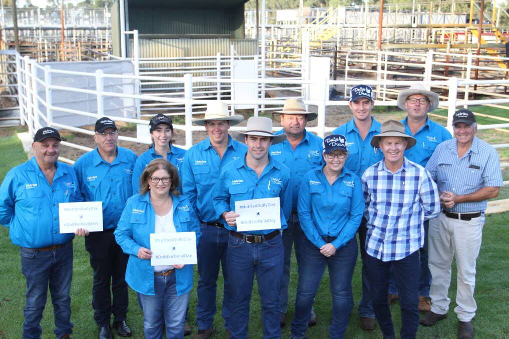 Nutrien Livestock staff and agents replaced their traditional green shirts for blue in support of Do It For Dolly Day at the Nutrien Livestock store cattle sale at Boyanup last Friday. Nutrien Ag Solutions is an official campaign partner of this important initiative dedicated to bringing the community together, spreading kindness and uniting in helping break the silence around bullying. The Nutrien Ag Solutions Bunbury branch rallied with various fundraising initiatives and with the support of their clients and community, raised more than $4000 for anti-bullying organisation Dollys Dream.
Nutrien Ag Solutions, also donated $10,000 if the goal of 100 photos was shared across social media platforms of their staff wearing blue for Do it for Dolly Day. Nutrien Ag Solutions has supported Dollys Dream since its inception in 2018 and last year the companys nationwide network raised $35,000.