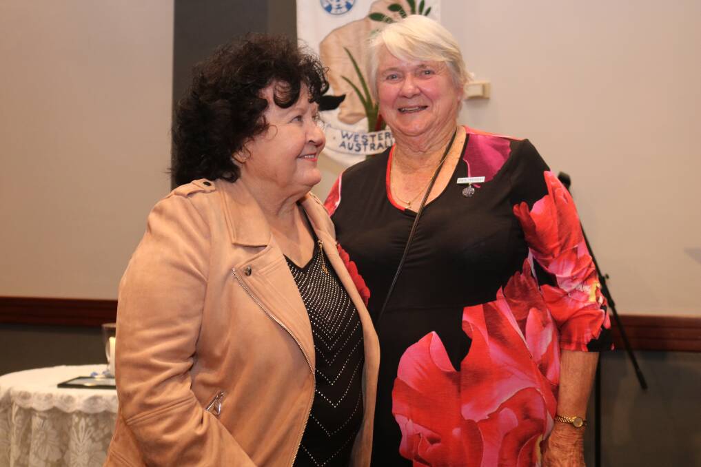 2023 honorary life member recipient Gloria Campbell (left), Wanneroo branch, with CWA State president Anne Gething.