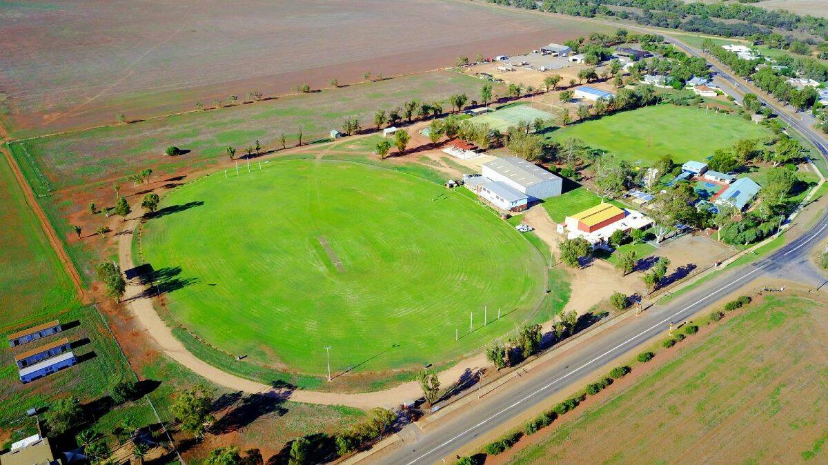 An aerial view of the Nabawa oval, recreation and community centre.