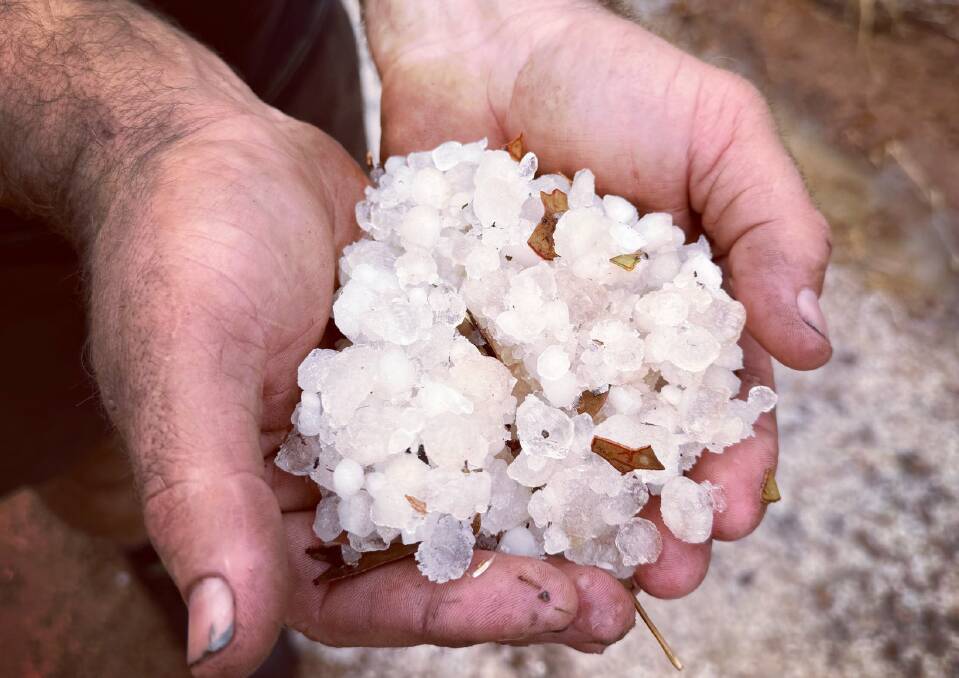 Large hailstones thrashed Corrigin. Picture by Kellie Bell.