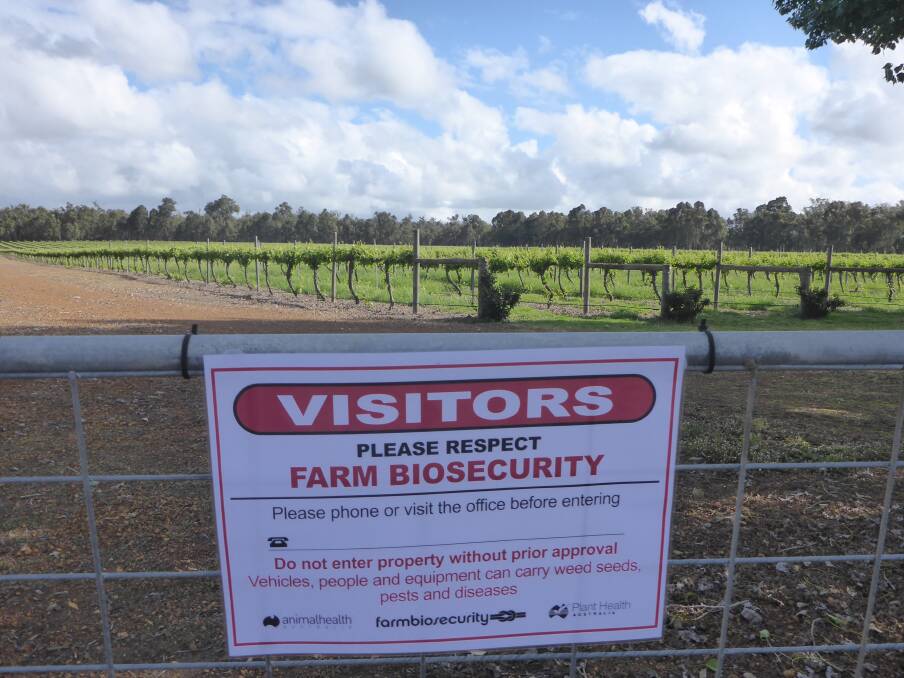 Farm biosecurity sign. Picture via DPIRD.