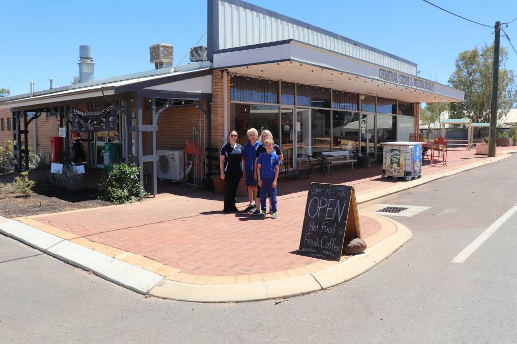 The roadhouse is now in full scale operation, after almost closing completely. Its a major service for the town, catering to the needs of the community in many ways. Pictured are Katie Harley (left) and Peta Thorniley with sons Xavier (left) and Mitchell.