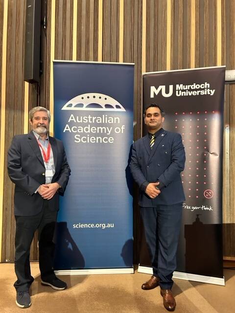 Murdoch University professor of agriculture and biotechnology Michael Jones (left), with Science Technology Australia chief executive officer Mischa Schubert.
