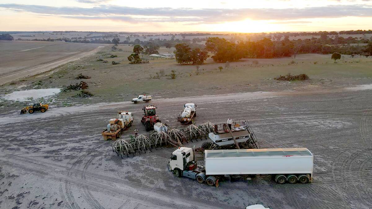  Another day of seeding provided a great drone photograph opportunity for Brad Wheeler, Kojonup.