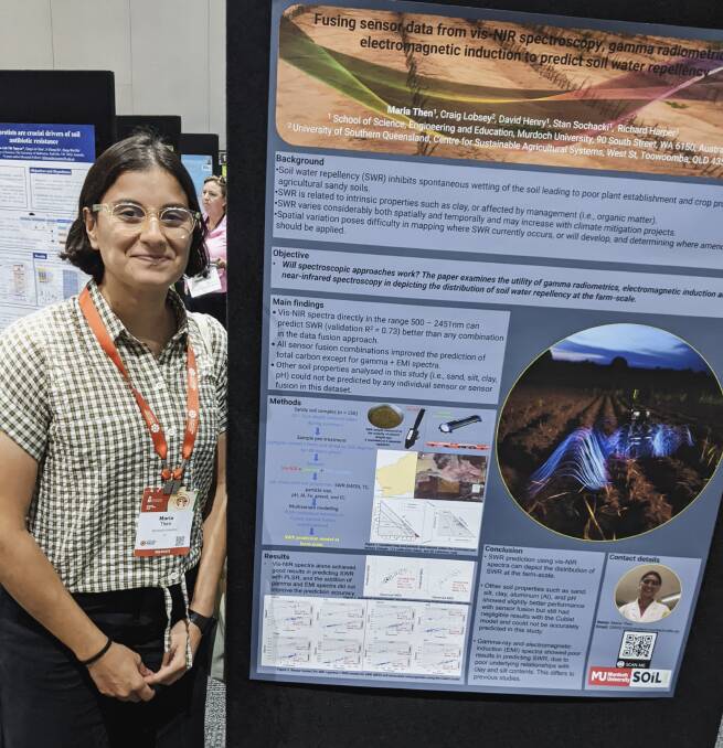 Murdoch University PhD student Maria Then with part of her presentation at the conference in the Northern Territory.