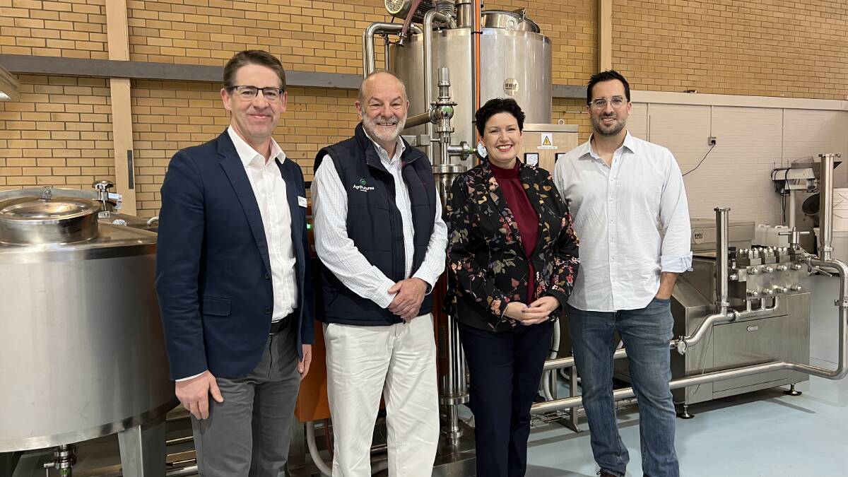 DPIRD executive director of agribusiness, food and trade Liam O'Connell (left), with AgriFutures board member Bill Ryan, Minister for Agriculture and Food Jackie Jarvis and Whole Green Foods chief executive officer Nick Stamatiou.