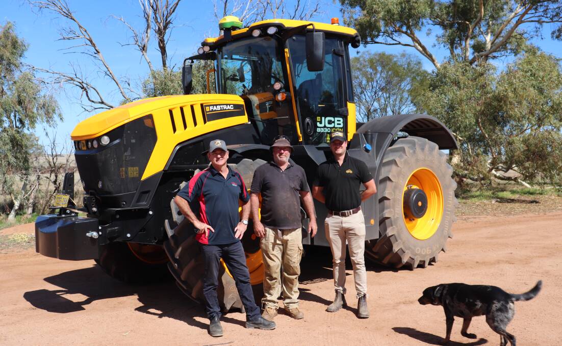 Boekeman Machinery, Dowerin sales consultant Russell Harvey (left), with Paul Trenorden, Wyalkatchem and JCB tractor specialist James Coxon.