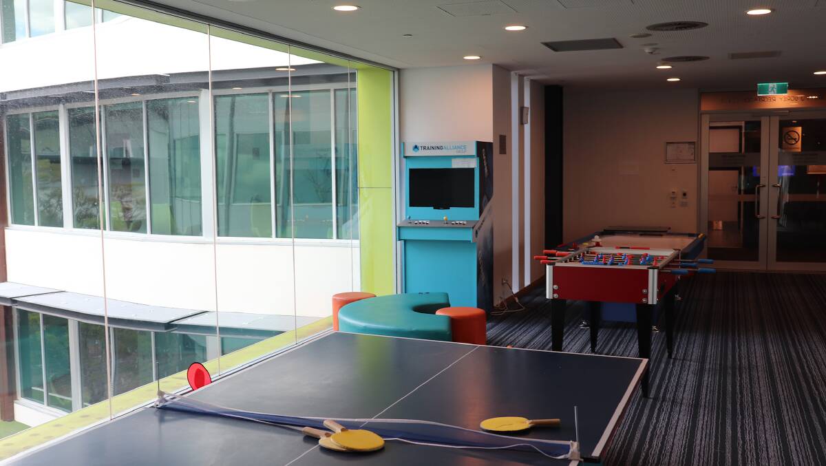 The games room has a table tennis and foosball and is one of the many areas kids and parents can relax after a stressful day.