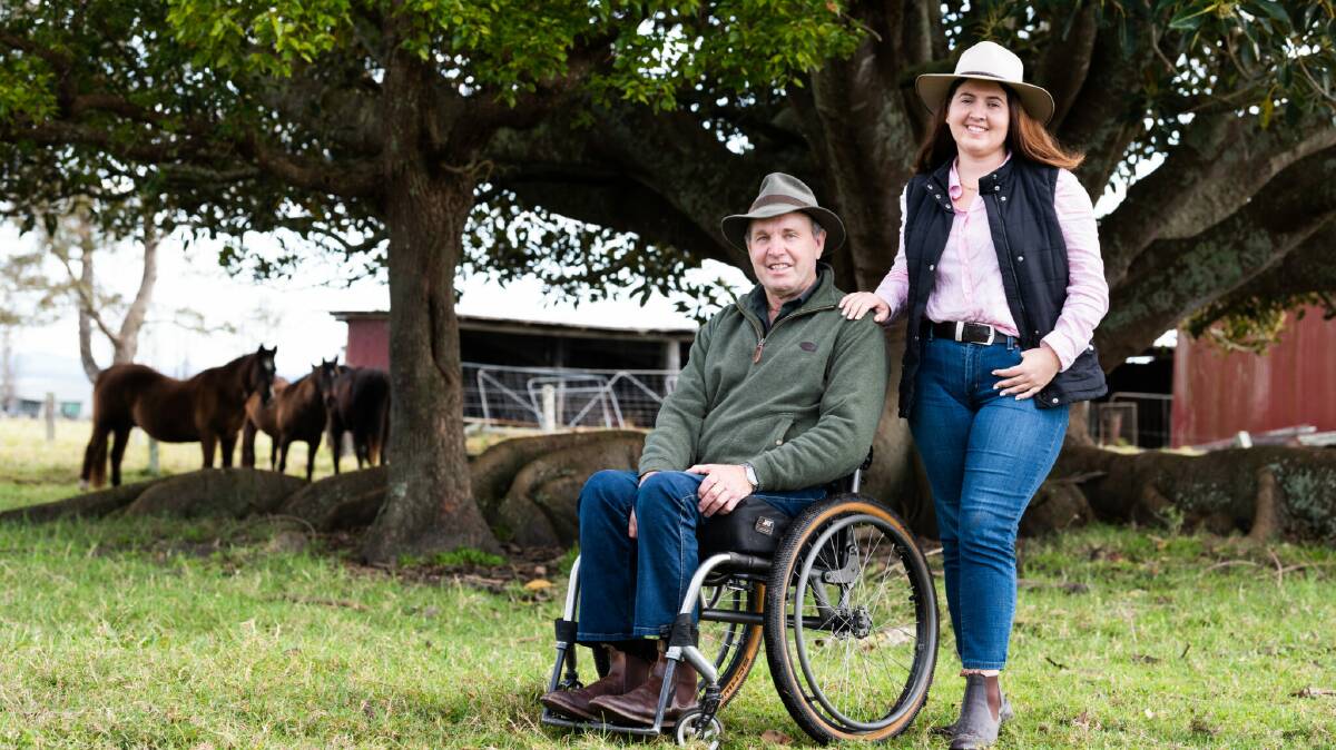 Glen Clarke with his daughter Josie Clarke, the founder of Ability Agriculture. Photo: Supplied