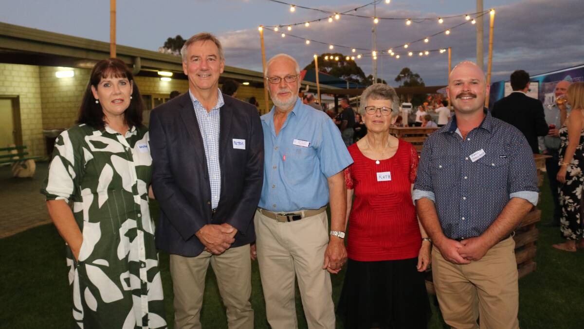 Andrea Rundle (left), with her husband, Roe MLA Peter Rundle, Wagin Woolorama president Paul Powell and his wife Kath and Wagin Woolorama 2024 rural ambassador, Jack Stallard. Mr Rundle, who is also Wagin Woolorama patron, officially opened the 51st Wagin Woolorama and 120th Wagin Agricultural Society show at an invitation only function for sponsors last Thursday night.