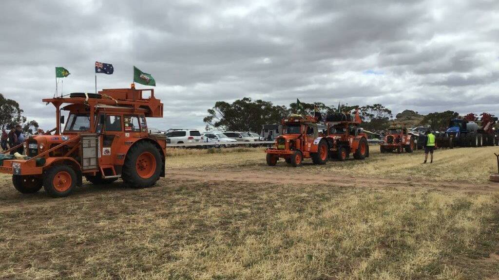 Members of the Chamberlain 9G Tractor Club of WA on their trek from Broomehill to Kulin in 2019. A major journey is planned for August 2025.