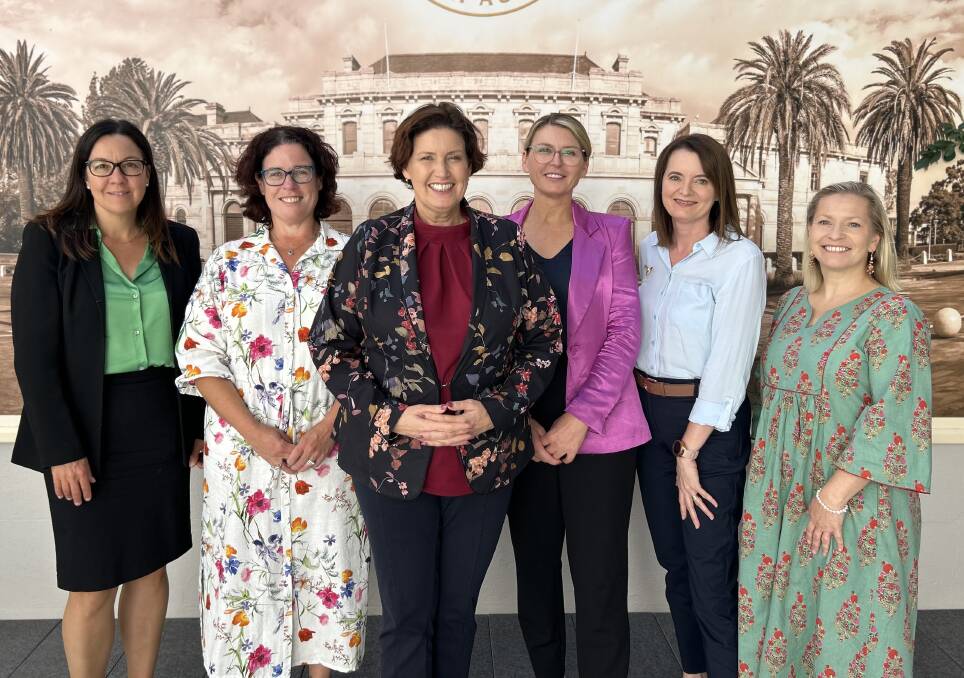 The three WA Women's Rural Award finalists were invited to Parliament House prior to the award ceremony. Pictured are Shelley Payne (left), Agricultural Region MLC, Mandy Walker, Jackie Jarvis, WA Agriculture and Food, Forestry and Small Business Minister, Sandra Carr, Agricultural Region MLC, Jay Page and Nicola Kelliher.