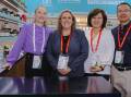 Natalie Bussau (left), managing director Honey Wholesale, Fiona Goss, DPIRD principal trade consultant, Jenny Zhang, marketing manager Menzies Honey, and Eric Yan, marketing manager Menzies Honey, at the WA display at Gulfood 2024, the worlds biggest food and beverage trade exhibition.
