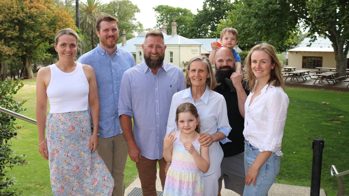 John Henchys family at the FM&IA annual general meeting and sundowner: his daughter Emma (left) and her husband Josh Gilmour, Bellevue, FM&IA president Brad Forrester, Claire Henchy, son-in-law Chris Tate, grandchildren Eli, 1.5 years and Jasmine Tate, 4.5 years and daughter Anne Tate, Joondalup.