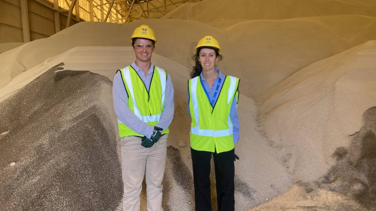 Vacation Program students Christian Hayes and Kaitlin Williams onsite at CSBP Fertilisers in Kwinana.