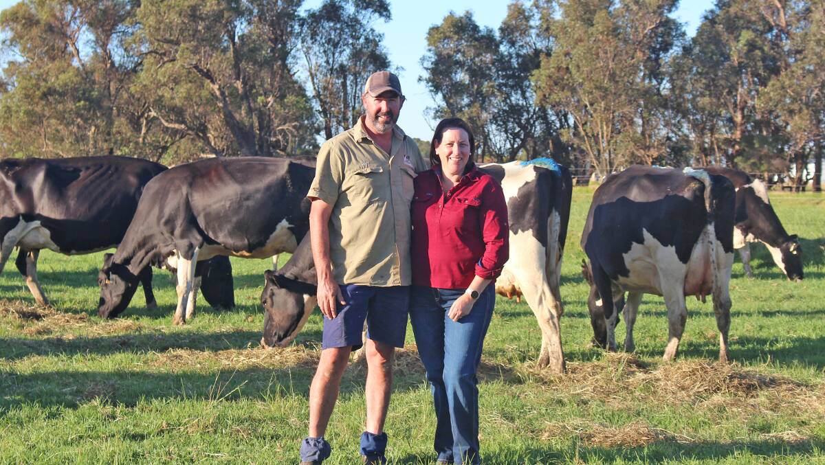 Matthew and Angela Brett maintain quality milk production relies on genetics and management. Their Tulloke Dairy property is one of only about three dairies left in the Dardanup area.