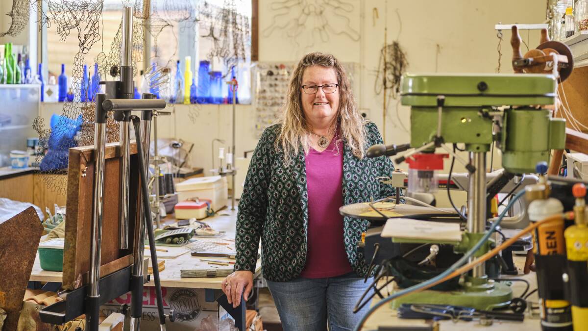 Tania Spencer works out of her studio, which has been set up in the former Lake Grace Bakery. Photo by Duncan Wright, Art on the Move.