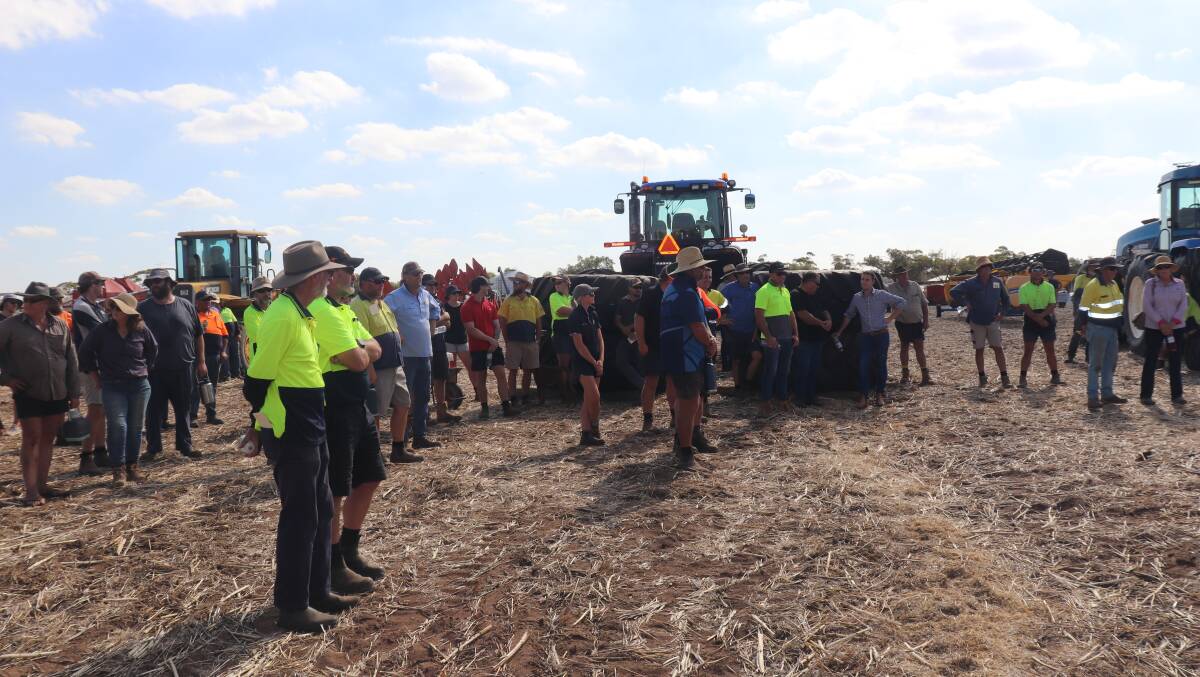 Attendees at the WR Taylor & Sons, Cunderdin clearing sale placing their bids.