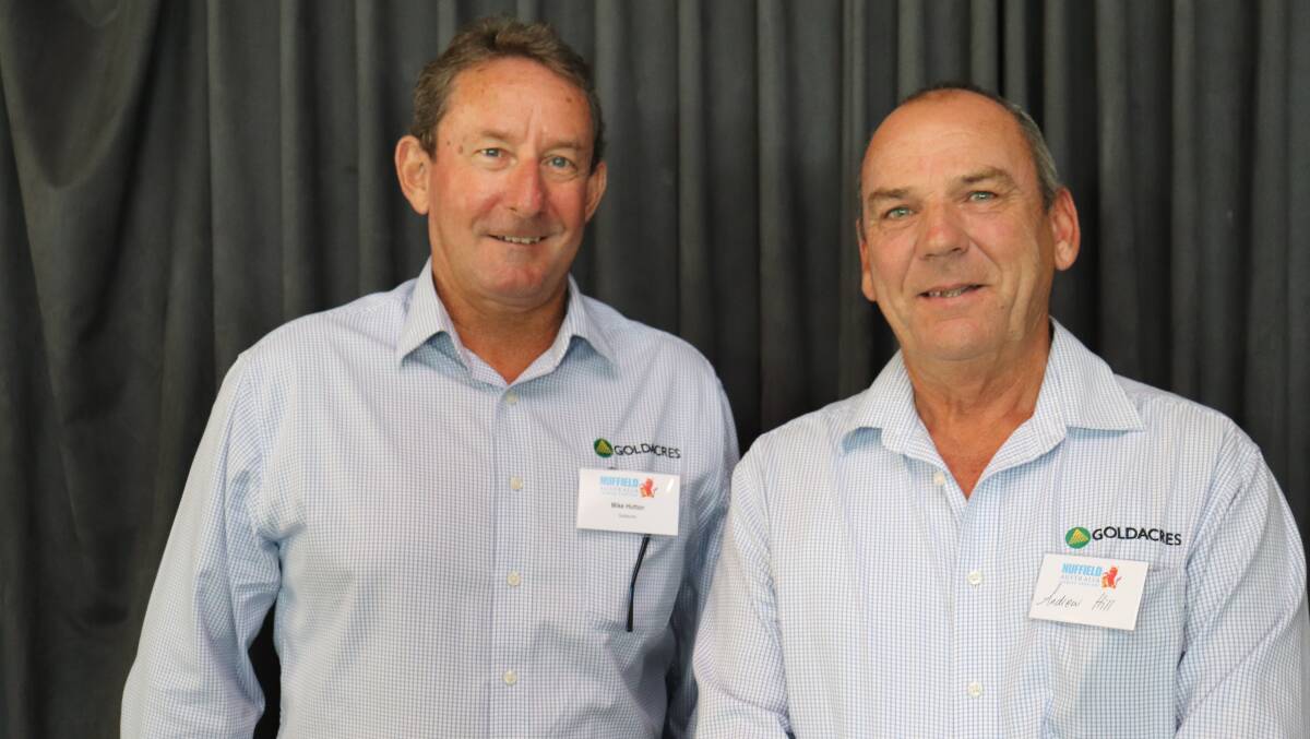 Mike Hutton (left), Goldacres western regional manager with Andrew Hill, Goldacres products manager. 