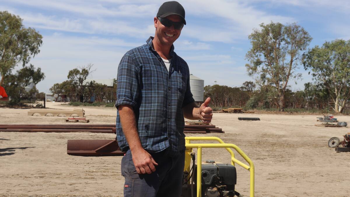 Kim Jewell, Wooroloo, bought a 1000 litre fuel tank and air compressor for $2000 without much contest.