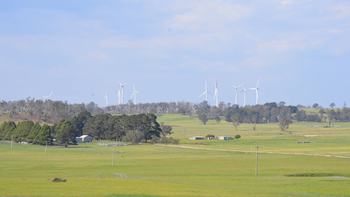 Wind turbines near Gunning providing a renewable source of energy during changes in atmospheric pressure. NSW Department of Primary Industries will highlight opportunities for the agricultural sector to harness renewable energy sources as part of the National Renewables in Agriculture Workshop and Expo in Wagga Wagga on Thursday November 14. 
