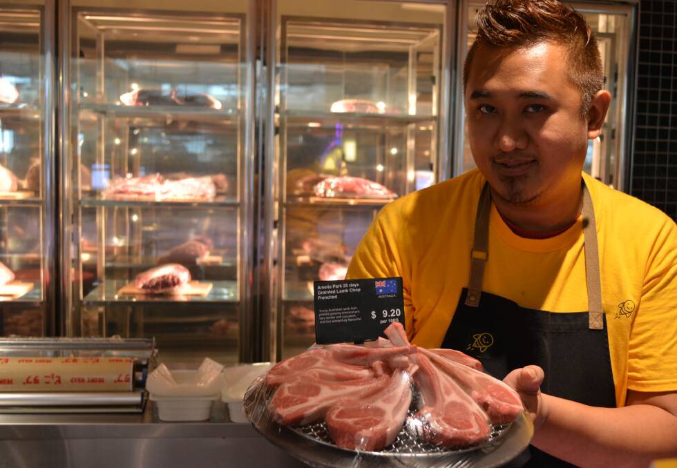Amelia Park lamb cutlets from Vasse, in southern Western Australia, selling in Singapore for $S9.20 /100 grams.