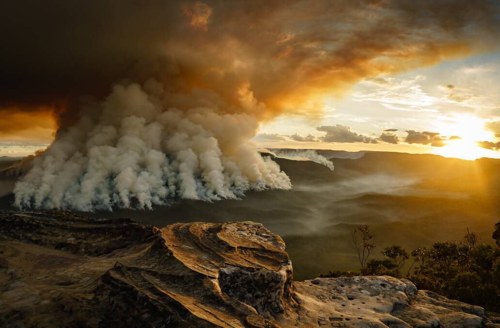 Last year's Heritage Photographic Award winning entry taken by Lauren Hook - Mount Solitary hazard burning. 