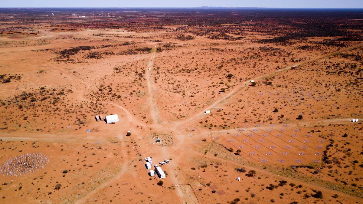 An aerial shot of part of CSIRO's Murchison Radio-astronomy Observatory (MRO). Photo credit: ICRAR, Curtin University.