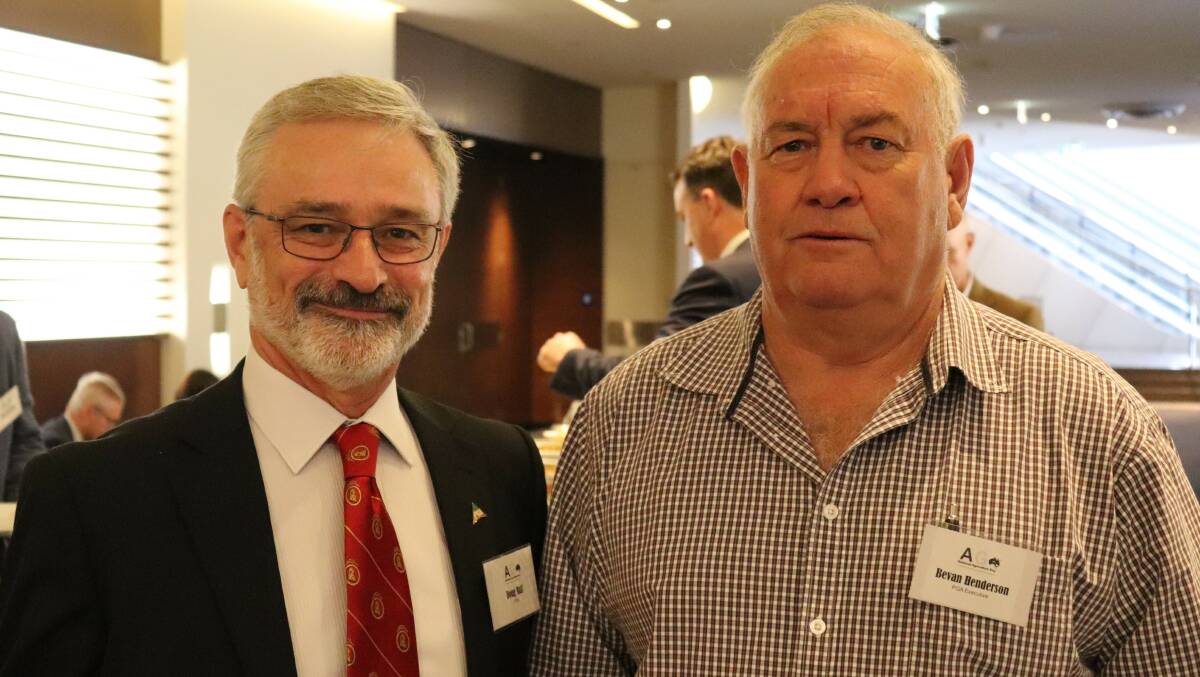 PGA policy officer Doug Hall (left), with OHS treasurer Bevan Henderson.