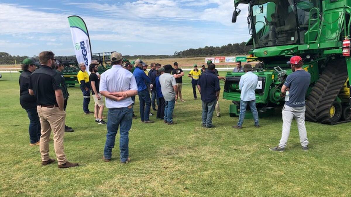 It was back to school last Friday for Esperance John Deere header owners as they attended AFGRI Equipment's header school, headed up by local salesman Dermot Lombard, tucked behind the feeder housing, third from right.