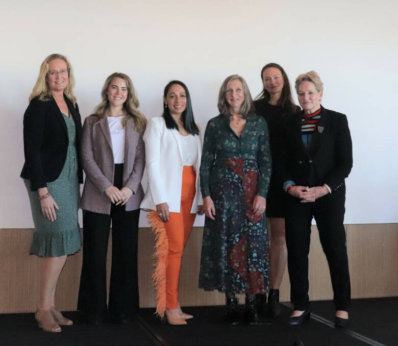  2020 WA AgriFutures Rural Women's Award (RWA) finalists Jo Ashworth (left), Kalannie, Kendall Whyte, Perth, winner Cara Peek, Broome, finalist Lucy Anderton, Albany, and runner-up Lauren Bell, Broome, with WA Agriculture, Food and Regional Development Minister Alannah MacTiernan.