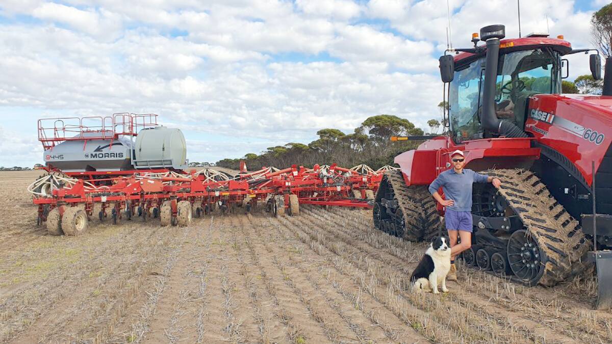 At Grass Patch, John Sanderson's seeder was stuck in a paddock for five days after 55mm of rain fell.