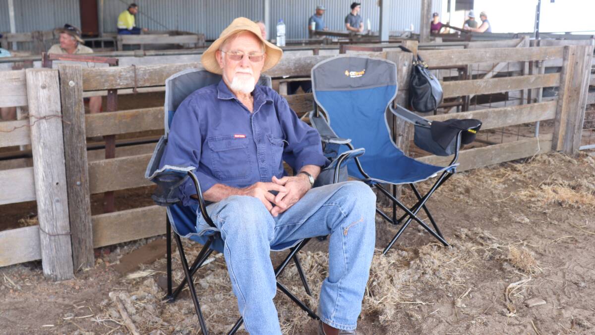 Family patriarch Ted Gillett, 87, watching the early lots being sold before he found my own clearing sale too emotional and left. He came to the property as a 21 year old in 1956 and farmed with wife Pam before handing over to sons Colin and Michael about 20 years ago.