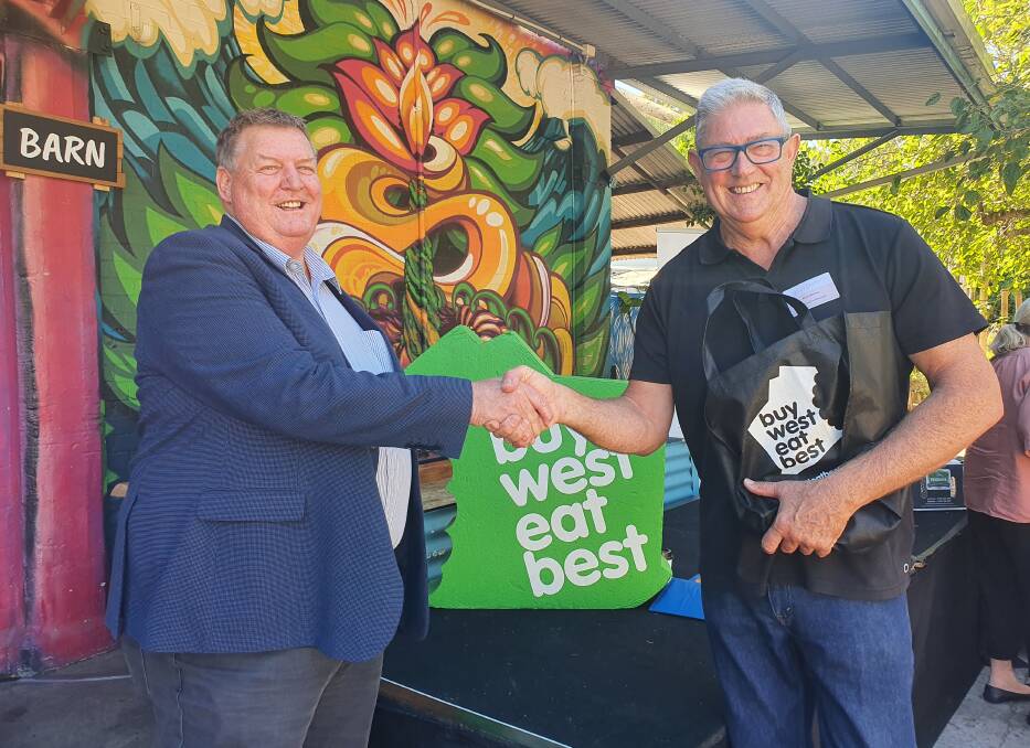 Southern Forests Food Council chairman Kieran Kinsella (left) with WA Food Ambassador Don Hancey.