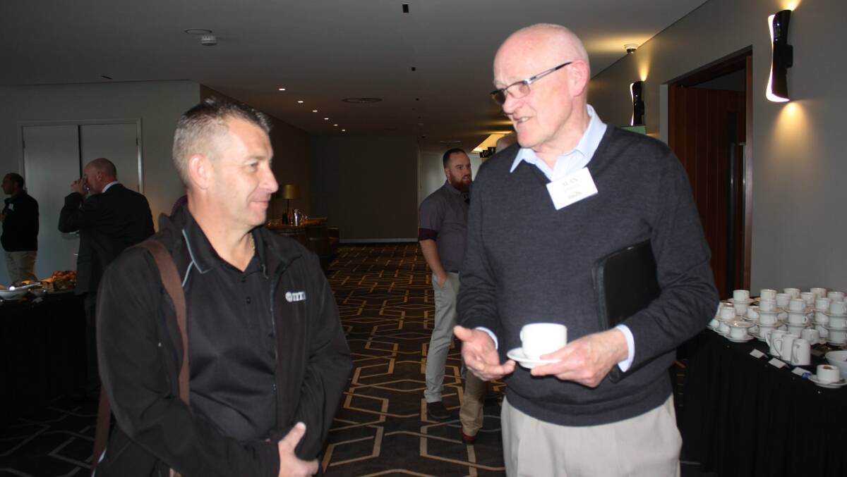 Titan Tyres business development manager (agriculture) Daren Walker (left) and Agriview director Alan Kirsten.